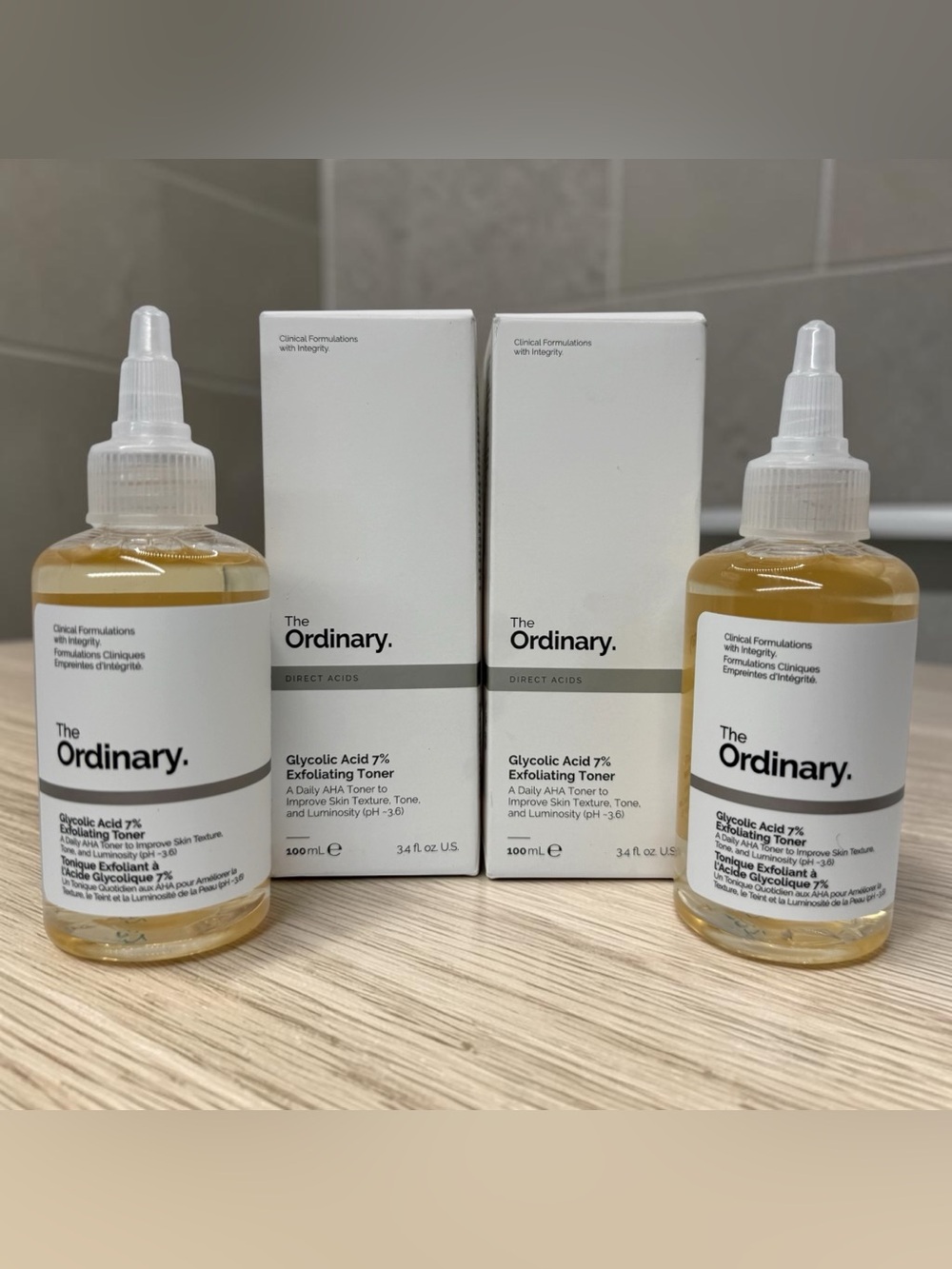 The Ordinary Glycolic Acid Exfoliating Toner 3.4 oz 2 Pack Face Toner NEW